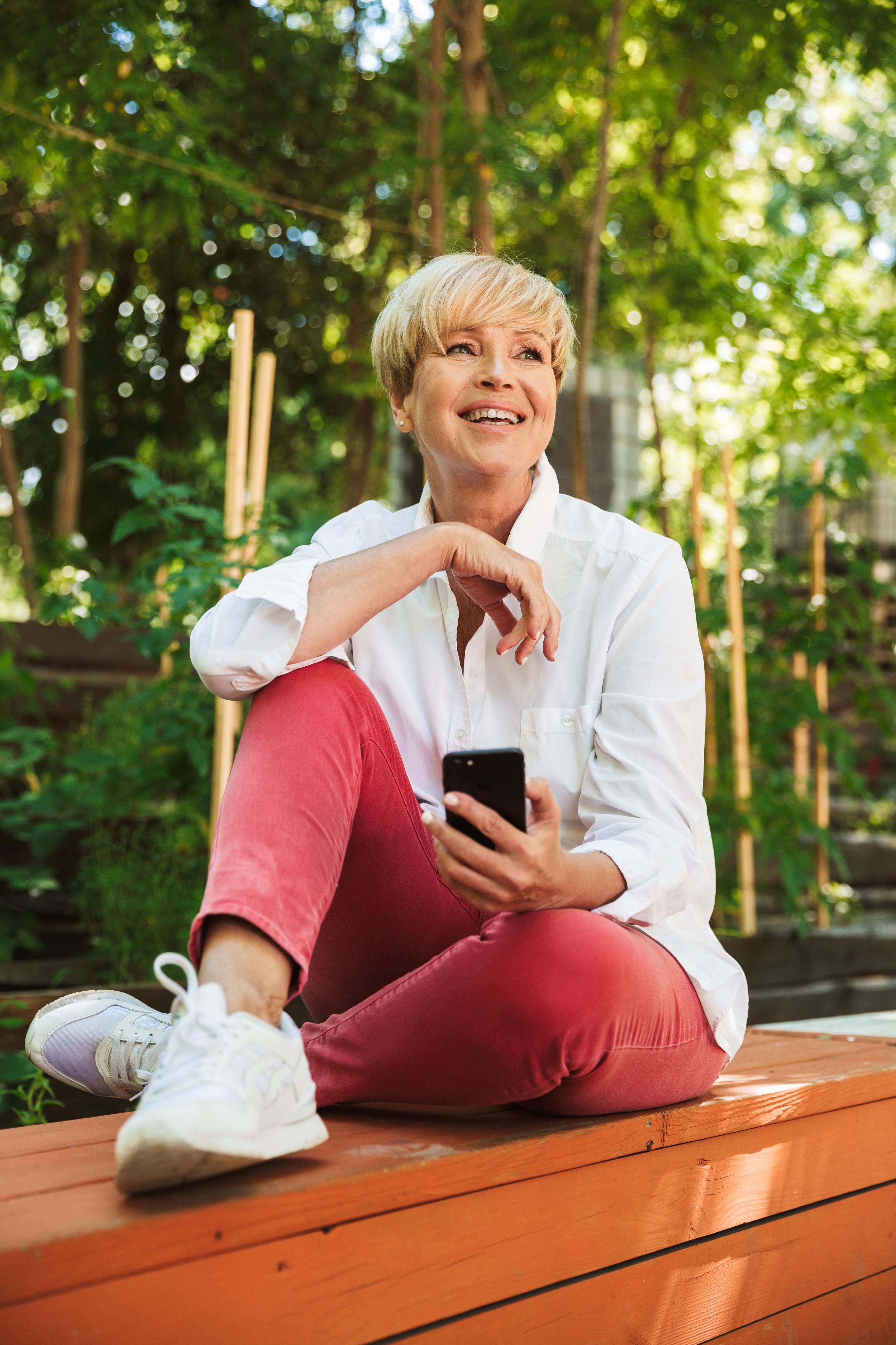 A senior enjoying time outdoors